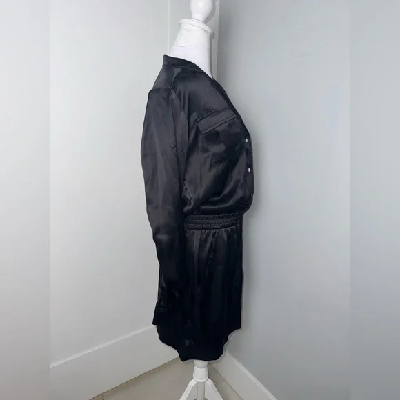 Amanda Uprichard Felix Silk Romper in Black - Picture 4 of 9